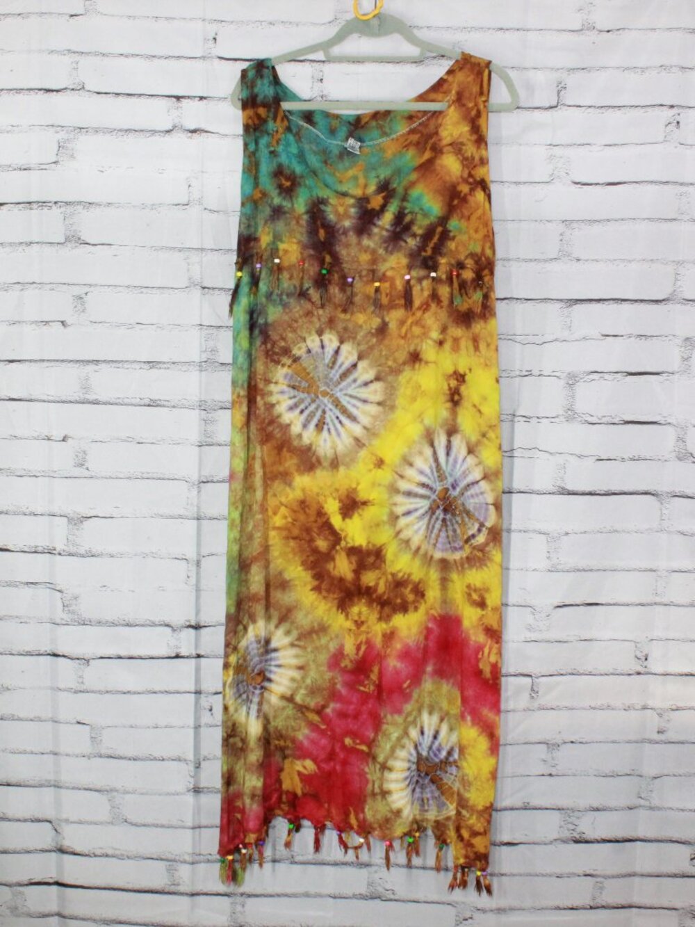 West Side Women Tie Dye Artsy Maxi Dress Beach Resort Boho Hippie Festival +Size